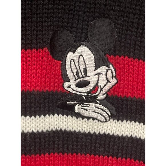 VTG Mickey Mouse Unlimited Acrylic Wool Blend Black Red Sweater Men's Medium - Picture 2 of 8